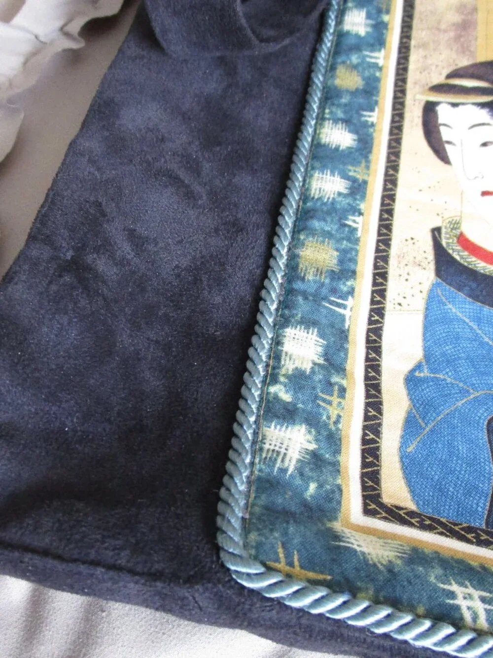 handmade suede tote bag